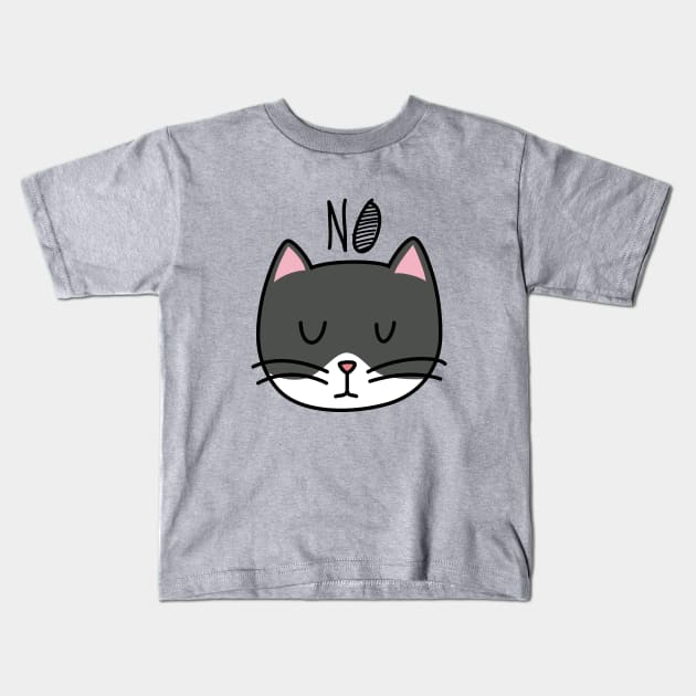 Cute Cat Says No Kids T-Shirt by mahchan